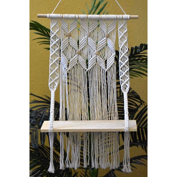 Macrame Shelf Braided Bohemian Living Room/Bedroom/Dorm Indie Hippie Home Decor - Picture 4 of 8